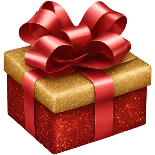 red glitter metallic confetti gift bow wrapping  emoji