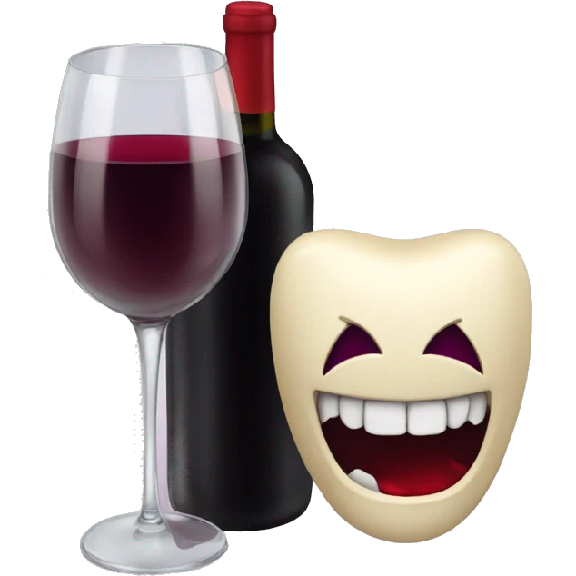 vampire teeth and glass of wine emoji