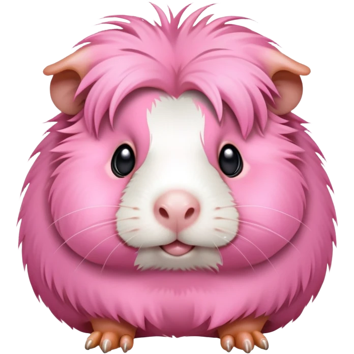 furry silly looking pink guinea pig emoji