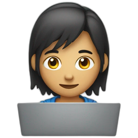 student behind laptop emoji