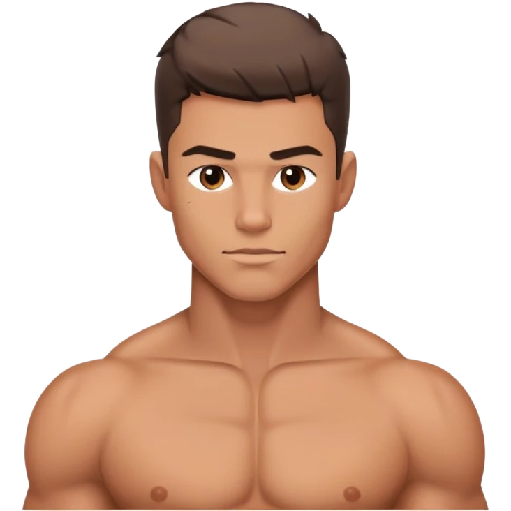 muscular young man's shoulder, shirtless emoji