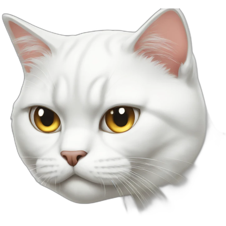 White cat angry emoji