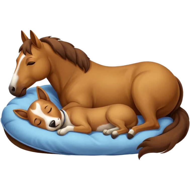 Perro durmiendo en un caballo emoji
