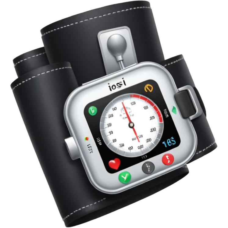 blood pressure cuff dial wrapped around upper arm emoji