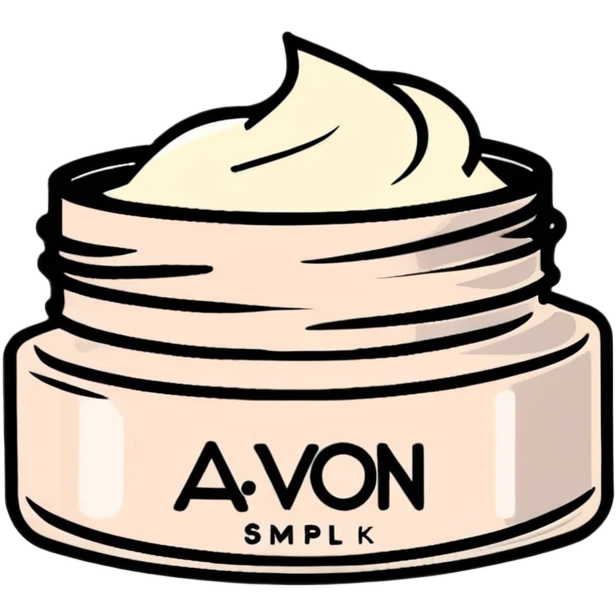 face cream jar with AVON logo emoji