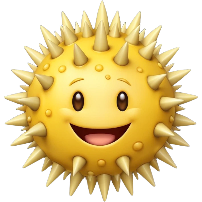 cartoon yellow virus with spikes emoji