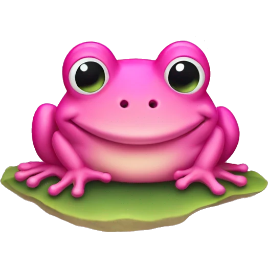 Pink smiling frog emoji