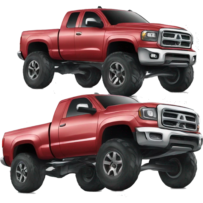 Lifted truck on chrome rims emoji