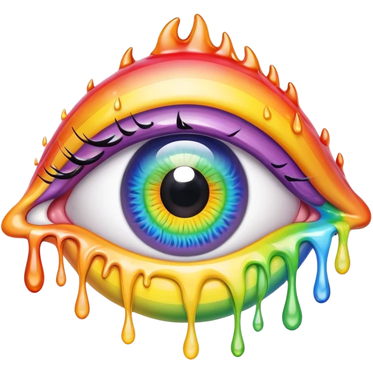 melted surreal rainbow eye emoji