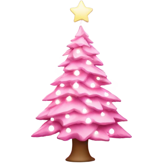 Pink Christmas tree with white lights  emoji