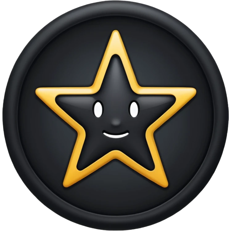 Star under Black circle baondry black emoji