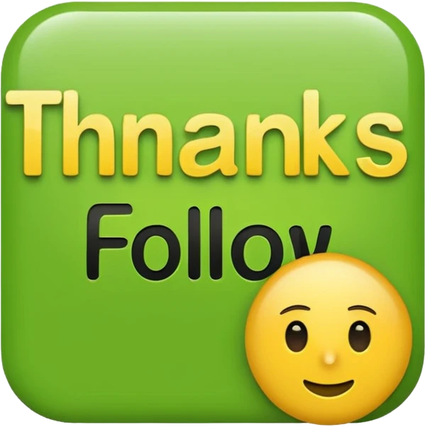 The words Thanks For The Follow with a white background and the words in the colour of the jamaican flag emoji
