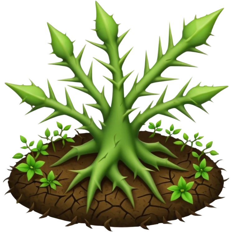 green thorns sprouting from the ground like vines emoji