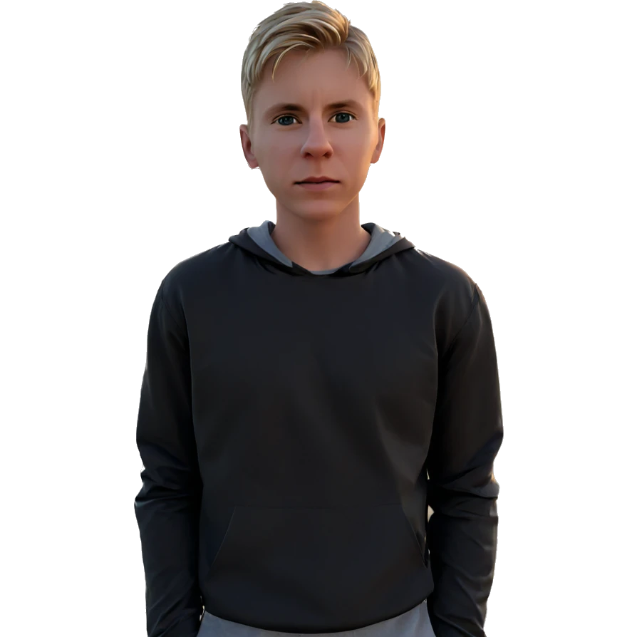 blonde boy at sunset emoji