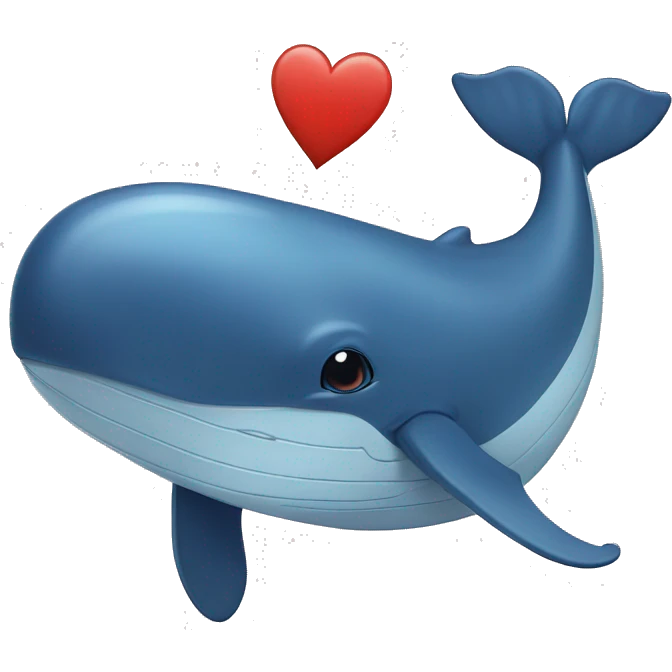 Blue whale with heart emoji