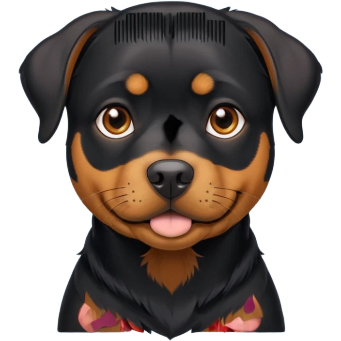 Rottie mix cute black dog skinny slim emoji