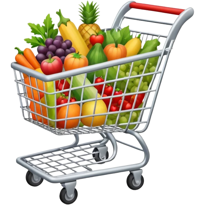 shopping cart silver with stuff emoji