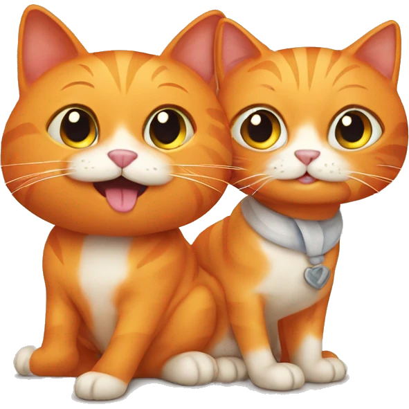 Orange Cat with couple emoji
