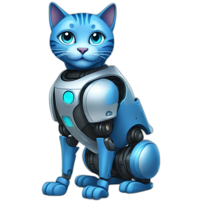 robot blue cat emoji