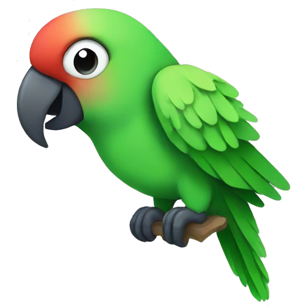 a cute parrot with green wings emoji