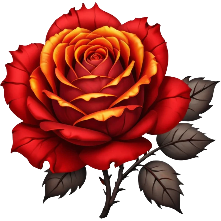 Dying rose on fire emoji