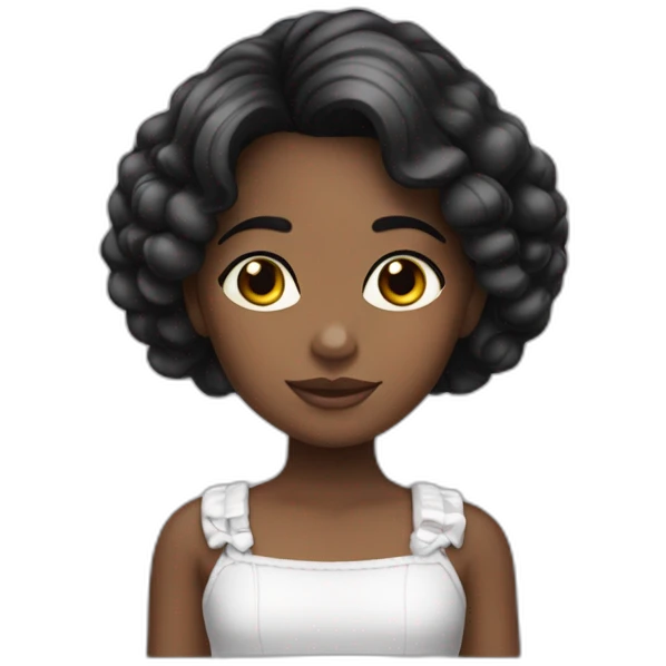niña con coleta cabello negro y  piel clara emoji