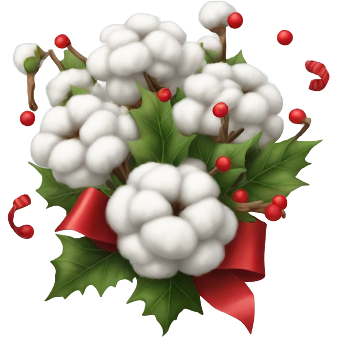 Realistic cristmas bouquet with Cotton emoji
