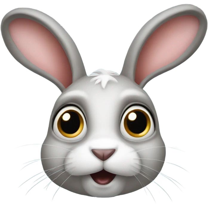 Rabbit with really big eyes emoji