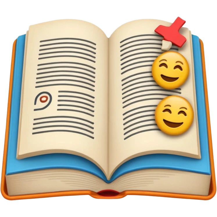 A minimalist emoji-style icon representing wordplay — symbolizing creativity with language. It features an open book or speech bubble merging with playful letters or word fragments, forming a clever visual pun. emoji