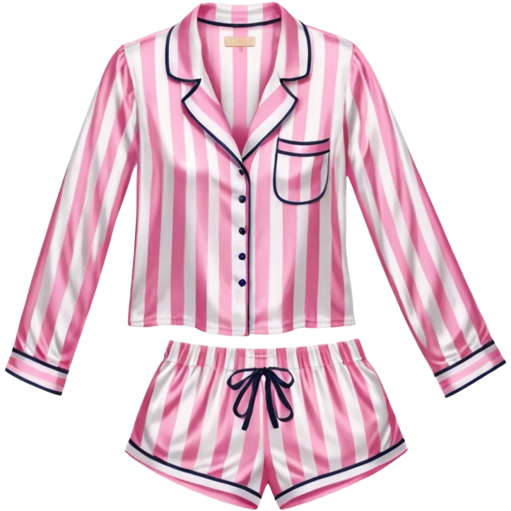 Striped pink and white silk Victoria’s Secret pajama set emoji