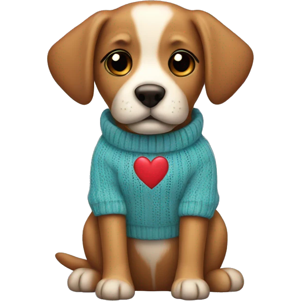 Dog with heart sweater emoji