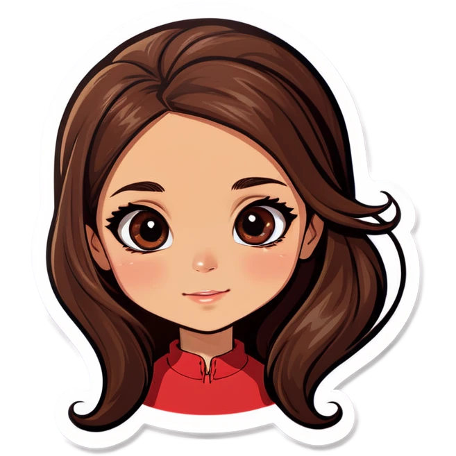 Girl with long brown hair emoji