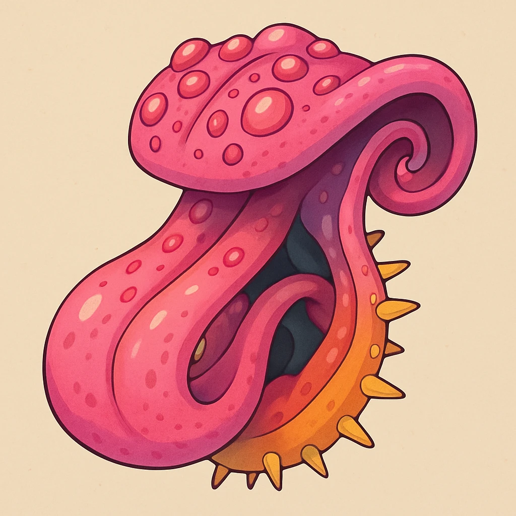 a freaky tongue, surreal and playful, with exaggerated features emoji