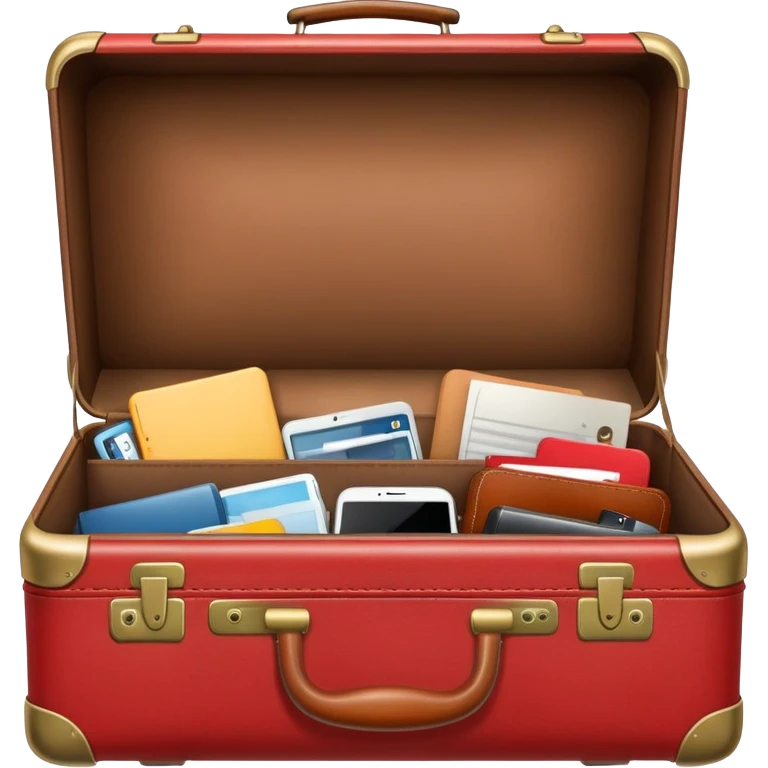 red open suitcase emoji