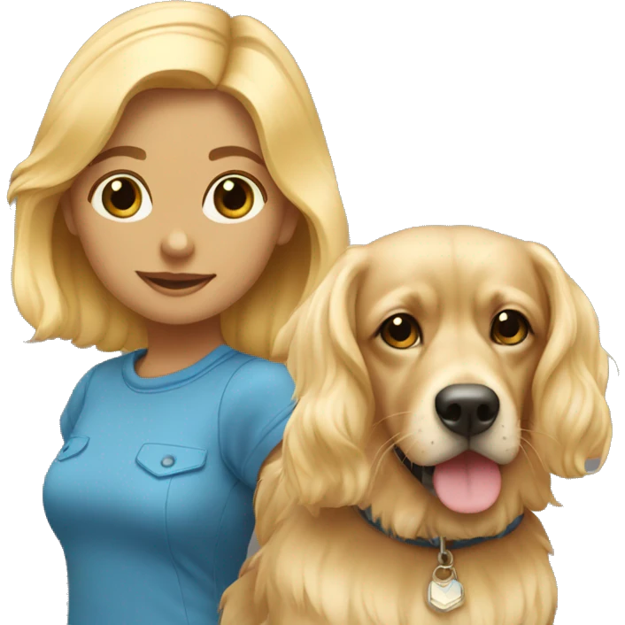 Cavapo and a blond girl emoji