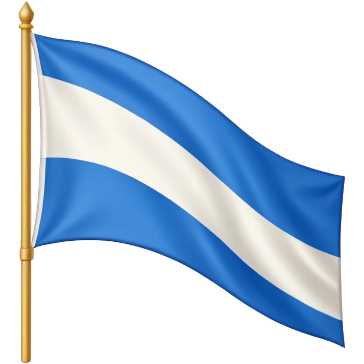 Hazme la bandera blanca con una franja azul de punta izquierda arriba a punta derecha abajo emoji