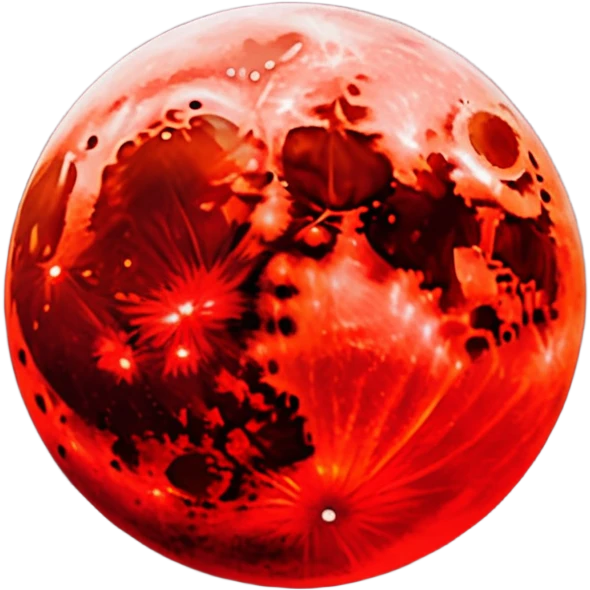 Edgy Black night sky with big Red vibrant neon-crimson-blood-moon Aesthetic scene scenery full picture  emoji