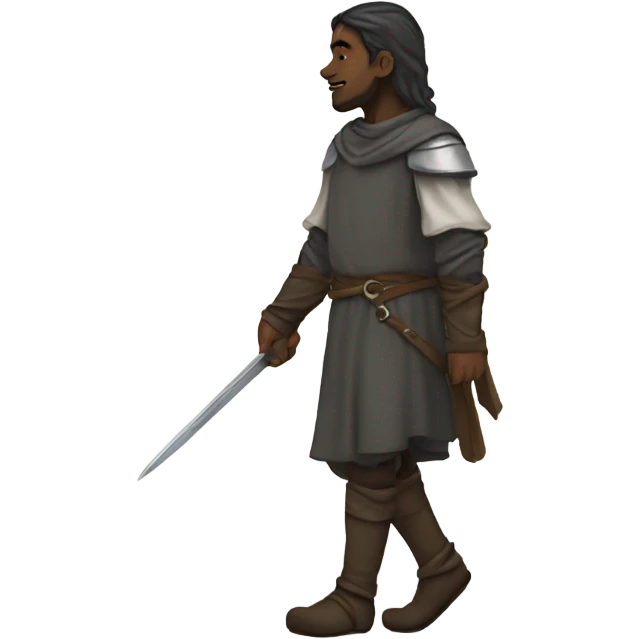 a medieval dark rpg person walking sideview emoji