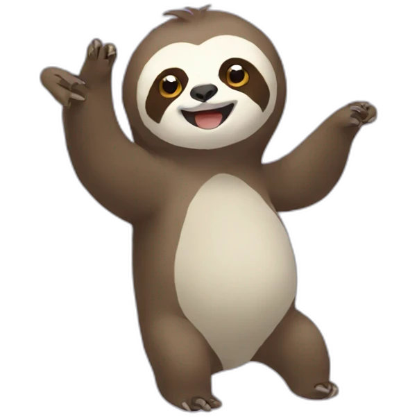 Anime Sloth waving emoji