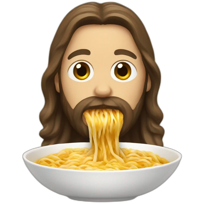 jesus eats ramen emoji