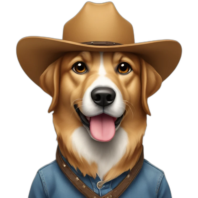 chien avec un chapeau de cowboy emoji