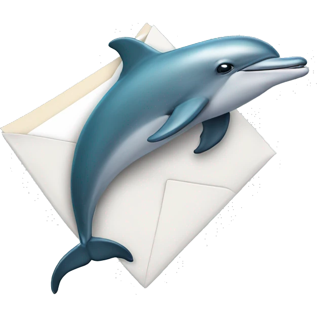 Dolphin holding an envelope emoji