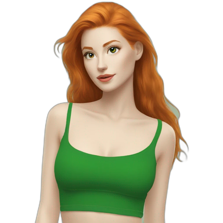 Rousse crop top vert emoji