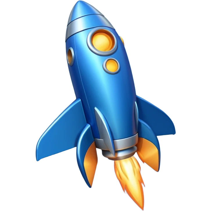blue rocket ship emoji