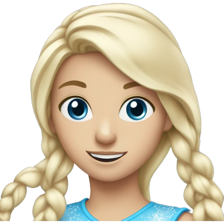 Ice skating blonde blue eyed girl emoji