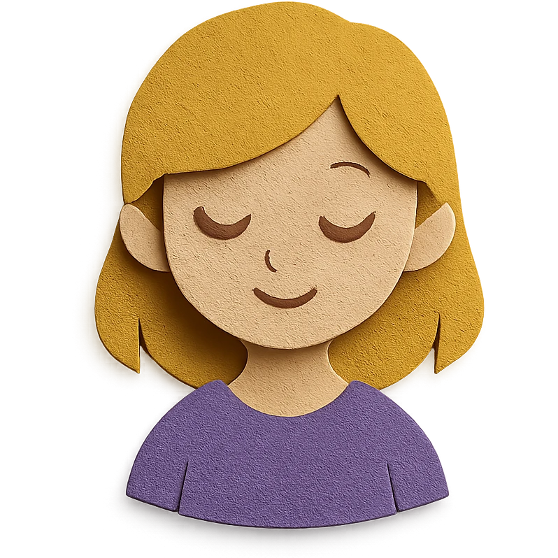 demure girl in paper craft style emoji
