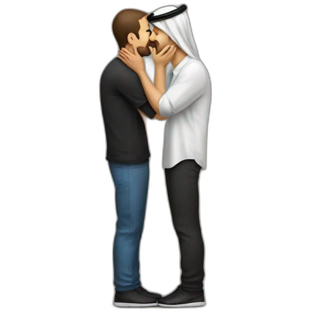 Israeli man kiss Palestinian man emoji