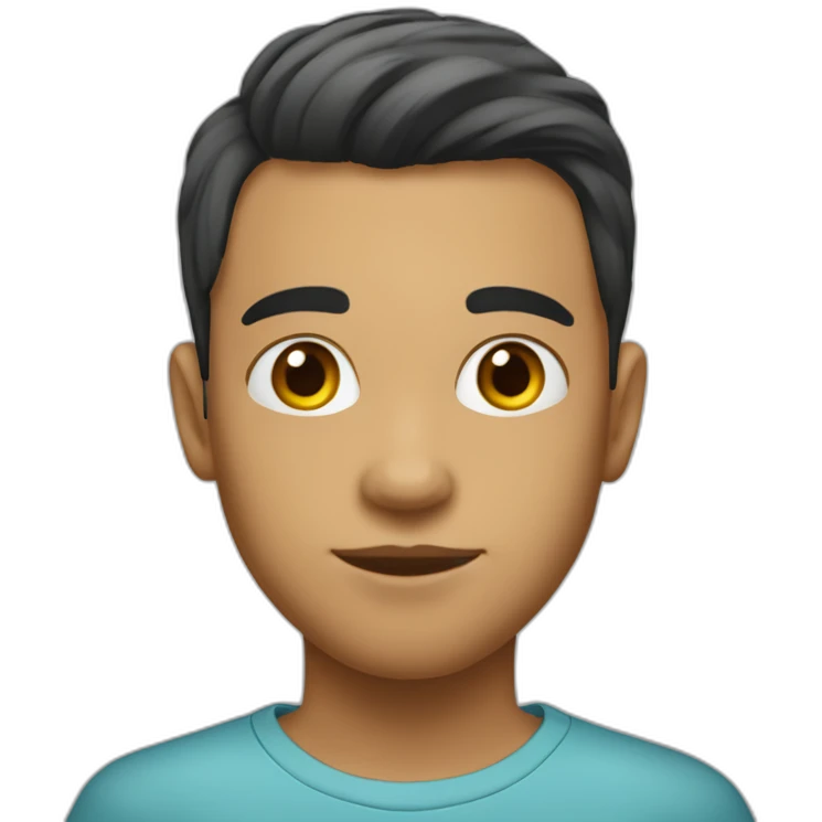 Garçon cheveux noird court lisse emoji
