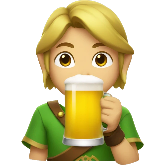 Zelda drinking a beer   emoji