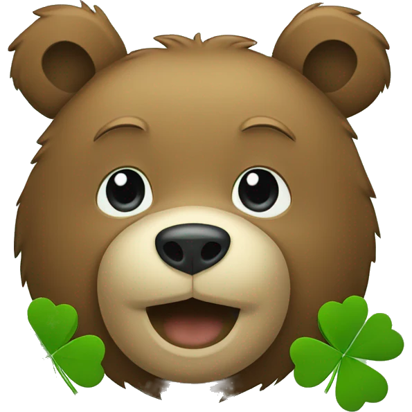 bear with clover emoji